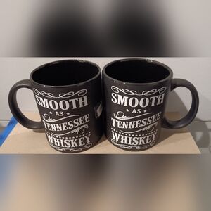 Black Ceramic Smooth As Tennesse Whiskey Mugs Set